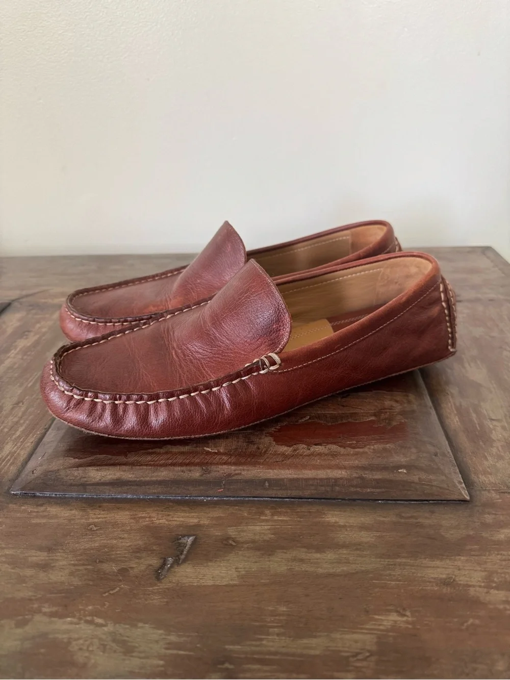 Johnston & Murphy brown leather‎ slip on loafers Johnston & Murphy Harrison Venetian Glove Leather Slip-On  main image 2